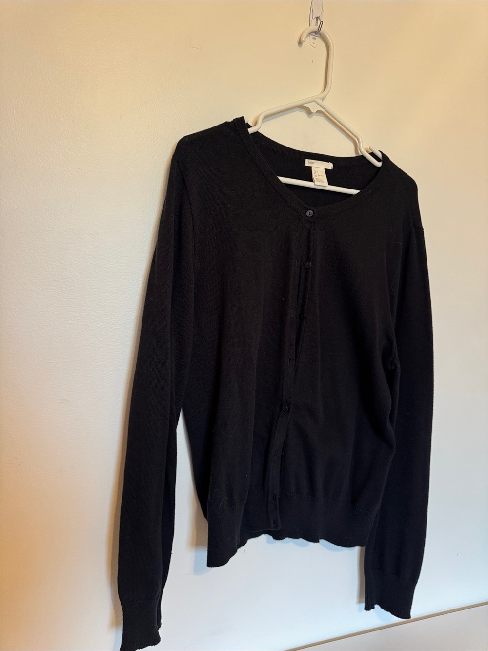 Black Women's Button-Front Cardigan